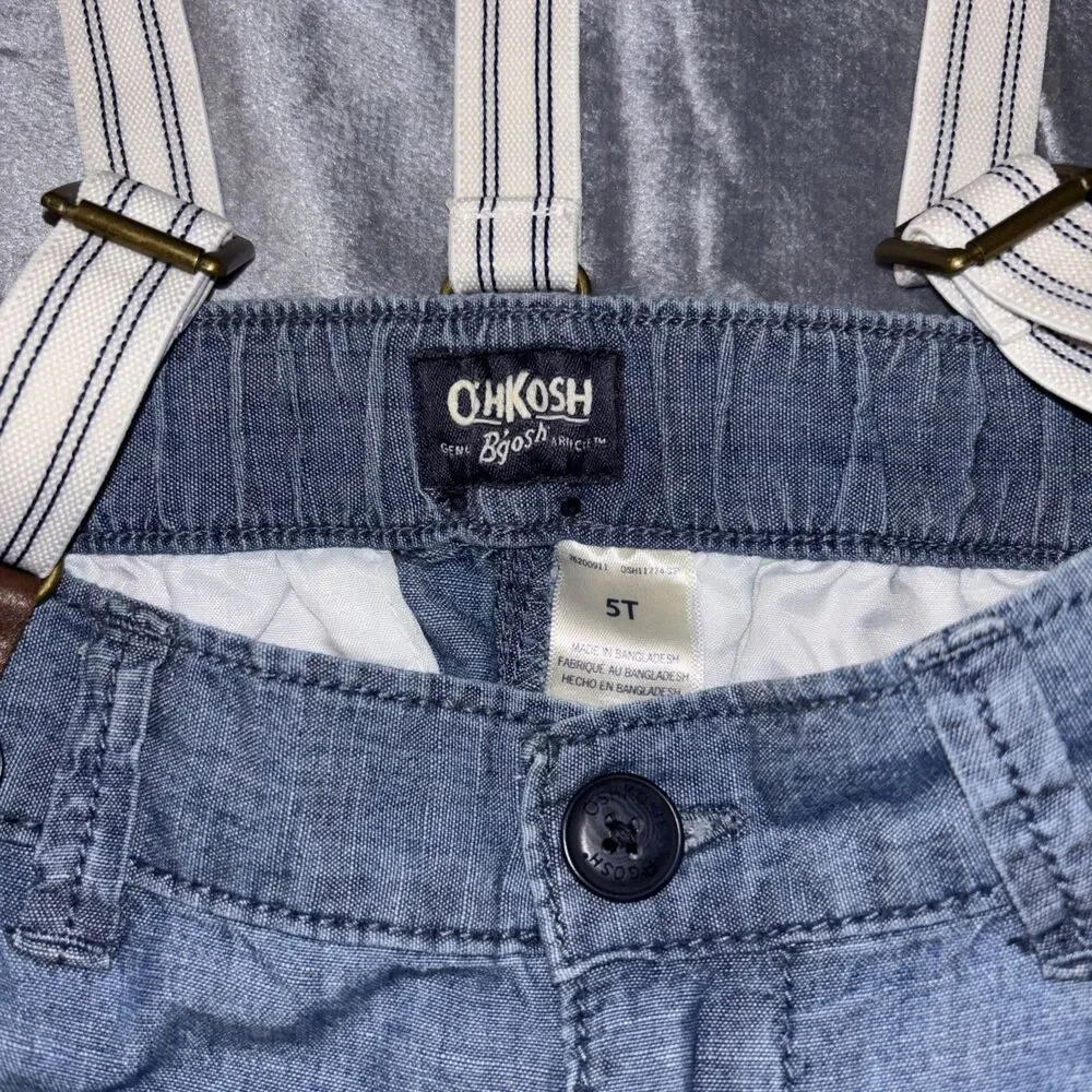 Osh Kosh B’Gosh Chambray Pants With Suspenders Size 5T